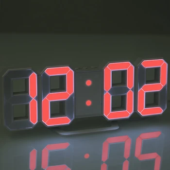 

New Led Wall Clock Table Clock Digital Alarm Clock With Red Led Display Brightness Adjustable