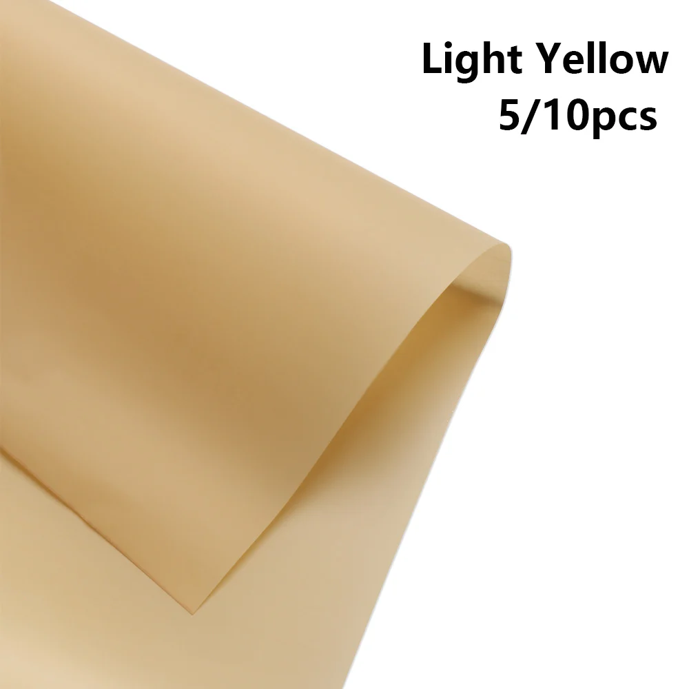 light yellow 5 шт корейский Стиль полупрозрачная водонепроницаемая бумага обертывание пинг цветок обертывание бумага Рождественская упаковка для свадебного подарка бумага - Цвет: light yellow
