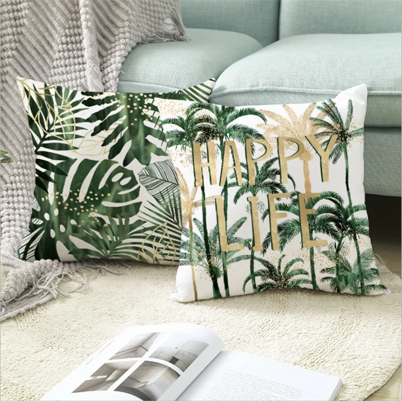 Tropical Plants Pattern Decorative Cushions Pillowcase Polyester Cushion Cover Sofa Decoration Throw Pillow Covers cushion cover | Дом и сад