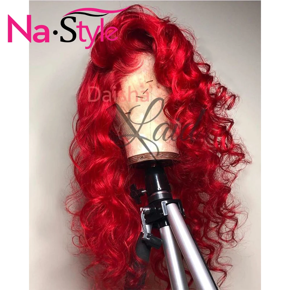 

Brazilian Body Wave Wig Pre Plucked Colored Red Lace Front Human Hair Wigs For Women Natural Hairline Full Ends Baby Hair Remy