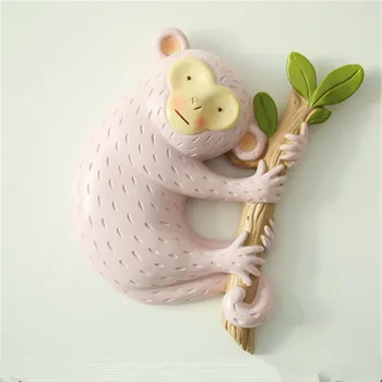 

Creative Cartoon Cute Monkey Wall Hang Statue Home Decor Accessories 3D Stereo Animal Living Room Mural Pendant Art Craft M4223
