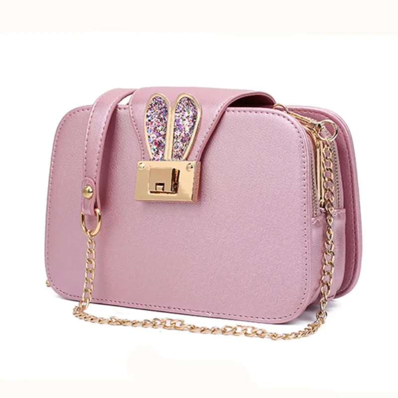 

Retro Fashion Crossbody Bag Fashion jia zi bao Meng Rabbit Eared Bag with Chain 2019 New Style WOMEN'S Bag Wholesale H830