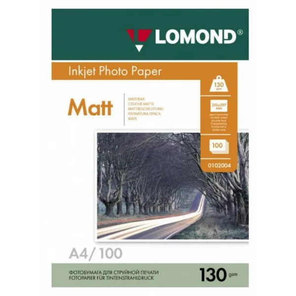 Фотобумага lomond 0102004 a4/130г/м2/100л./белый матовое/матовое для струйной печати |