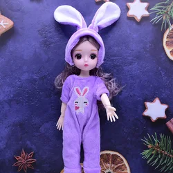 BJD – poupée articulée pour fille, ensemble complet de 20 pièces, corps mobile, avec vêtements de mode, chaussures, perruque souple, jouet cadeau, 30CM, 1/6 