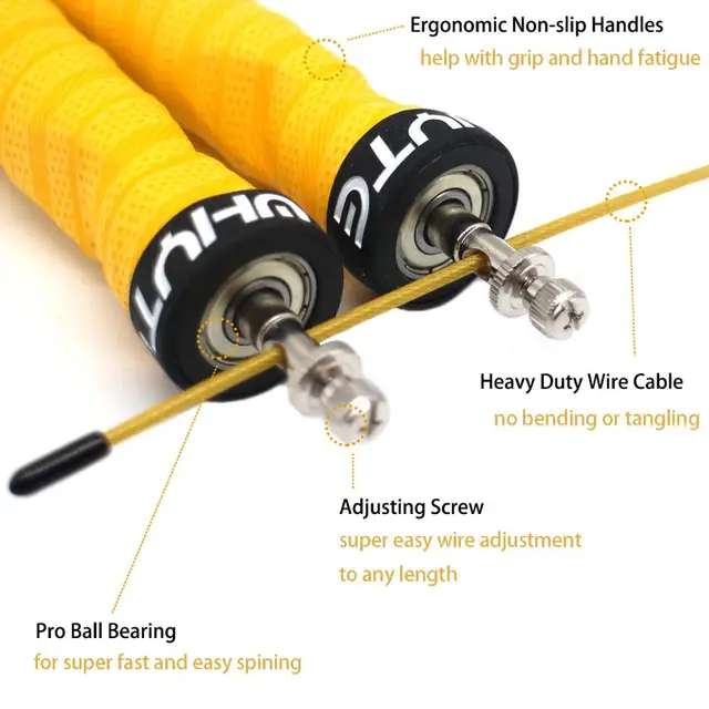 Jump Rope Crossfit Skipping Ropes Pro Ball Bearings Anti-Slip Handles Sports Weighted Training 3