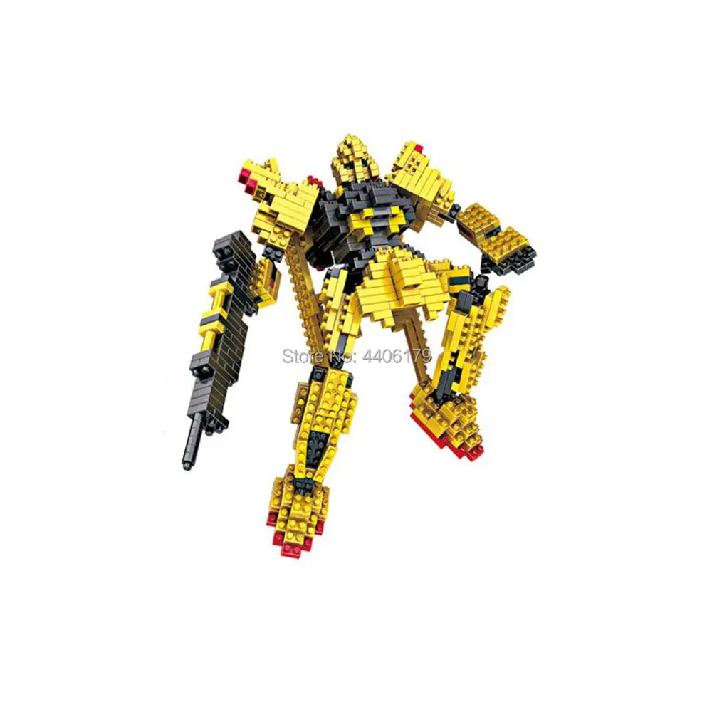 

hot LegoINGlys creators Robot war MSN-100 gold gundam Z mini micro diamond building block Hyaku Shiki model nano brick toys gift