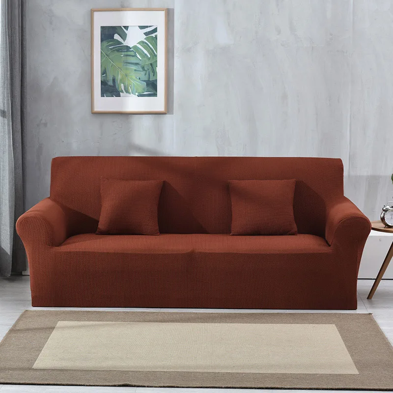 Slipcover водонепроницаемый чехол для дивана утолщенная клетчатая Крышка для дивана универсальная эластичная диванная подушка для кресло гостиная скамейка для отдыха - Цвет: Red coffee
