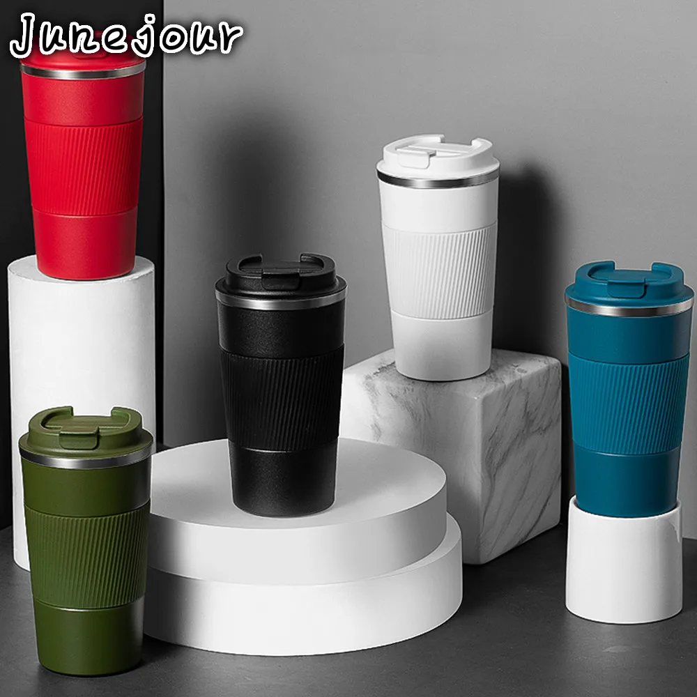 

380ml/510ml Portable Double Stainless Steel Coffee Thermos Mug with Non-slip Case Car Vacuum Flask Travel Insulated Bottle