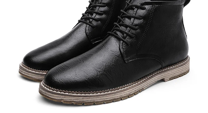 Sanzoog/мужские повседневные кожаные ботильоны; botas hombre Cuero Bota Masculina Botines; мужская обувь с высоким берцем; Botte Homme; Мужская обувь из микрофибры