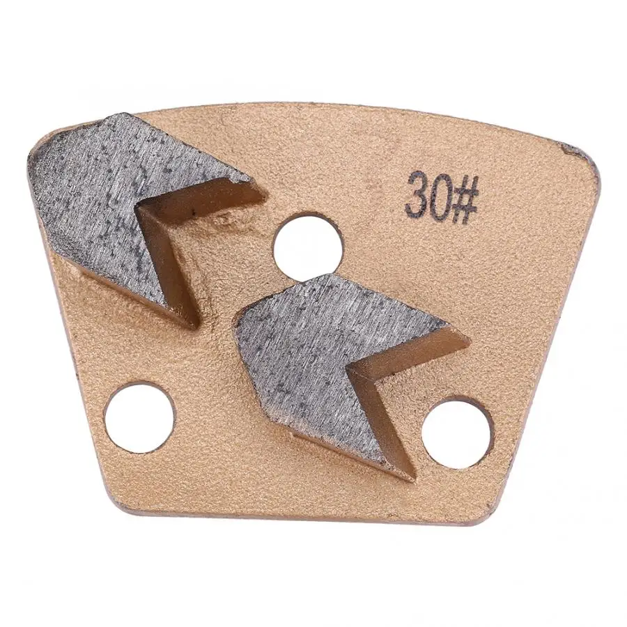 

Trapezoid Diamond Concrete Grinding Disc Pad for Grinder Grit 30 3 Holes 2 Arrow Teeth Trapezoid Diamond Grinding Pad