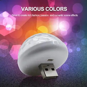 

Mini 6 Colorful Atmosphere Light Car USB Party Light DJ LED RGB Interior Lamp Club Disco Magic Stage Voice-Controlled Light