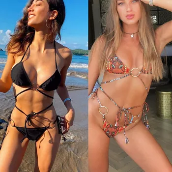 

2020 European and American foreign trade new sexy bandage bikini swimsuit explosion models ladies swimwear ZY071