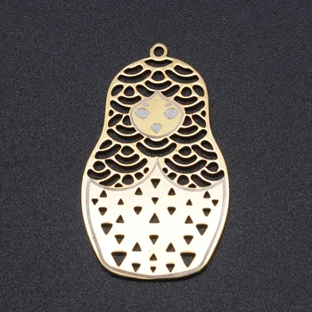 

5pcs/lot 100% Stainless Steel Matryoshka Charms Wholesale Jewelry Making Charms Bracelets Pendants Never Tarnish