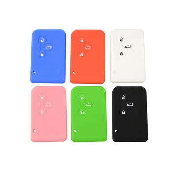 OkeyTech coperchio chiave auto remoto in Silicone di alta qualità per Renualt Megane Scenic 2 Clio 3 portachiavi sostituzione chiavi in gomma - OkeyTech coperchio chiave auto remoto in Silicone di alta qualit per Renualt Megane Scenic 2