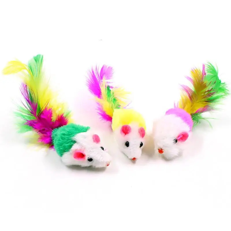1Pc Cat Interactive Toy Stick Feather Wand With Small Bell Mouse Cage Toys Plastic Artificial Colorful Cat Teaser Toy Supplies
