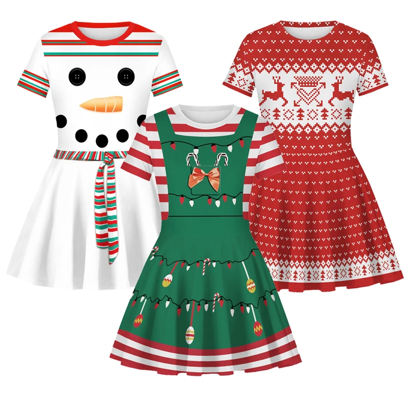 Одежда для маленьких девочек; Детские платья для девочек; Рождественская одежда; платье принцессы с Санта-Клаусом; новогодние вечерние костюмы для костюмированной вечеринки