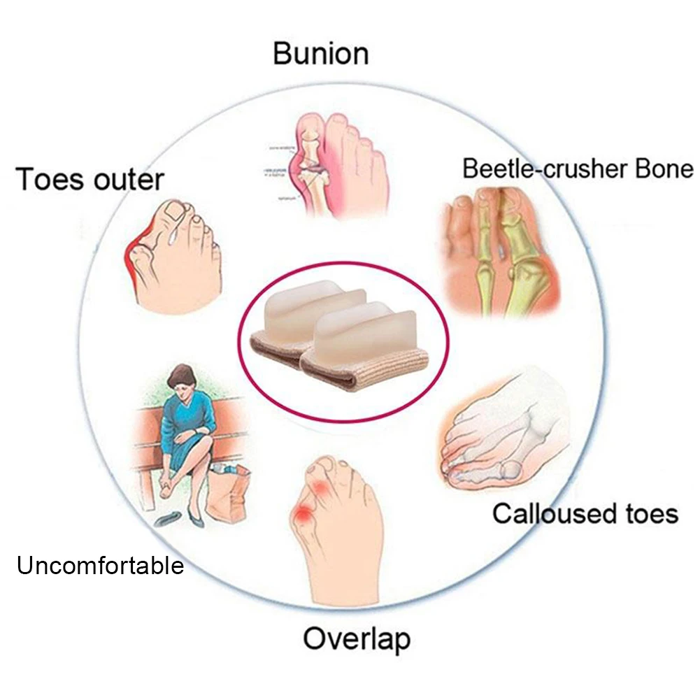 Toe Separator Hallux Valgus Bunion Corrector Orthotics Feet Bone Thumb Adjuster Correction Pedicure Sock Straightener