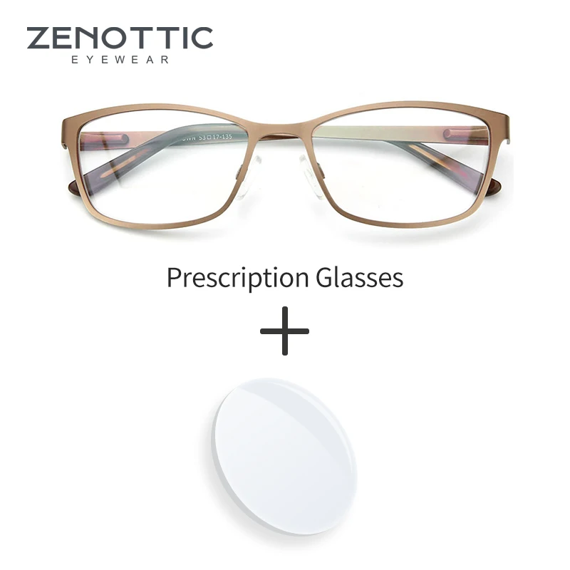 

Очки ZENOTTIC Женские квадратные оптические, металлические Рецептурные очки с блокировкой сисветильник, фотохромные по рецепту