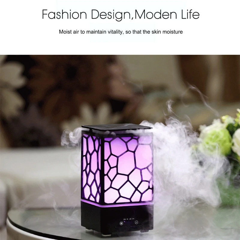 

Eu Plug New 200Ml Aroma Essential Oil Diffuser Ultrasonic Air Humidifier Aromatherapy Mist Maker Office Led Lights Aroma Diffuse