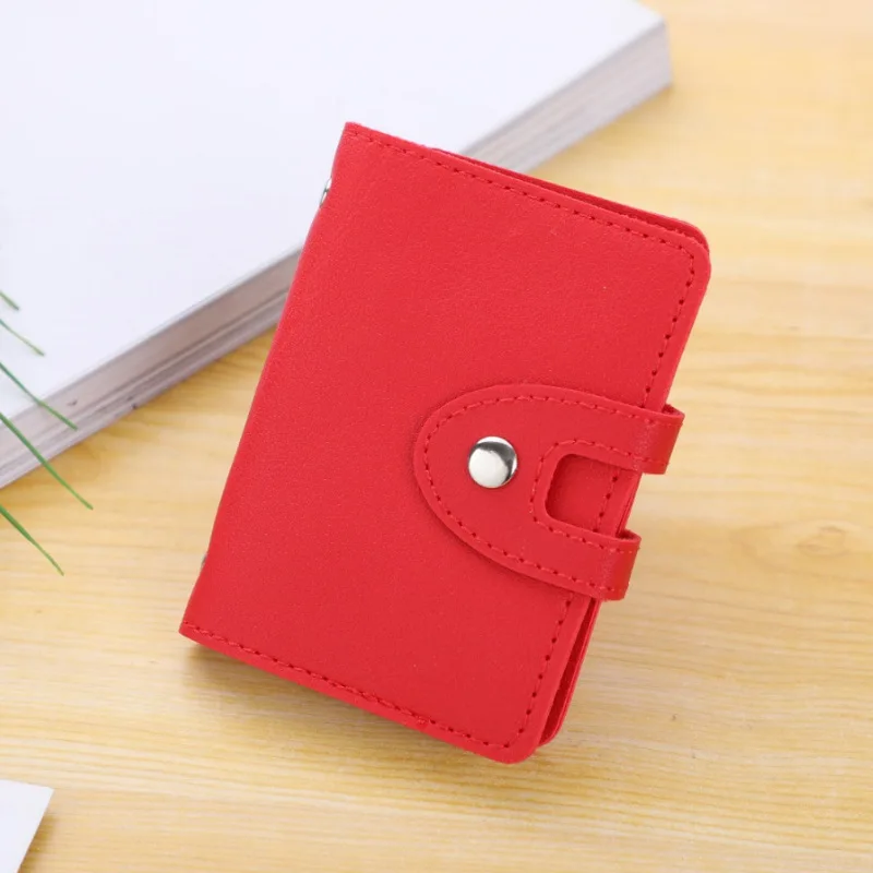 Card Holder PU leather soft card holder multi-card holder male and female bank card simple travel solid color small gift 1PCS