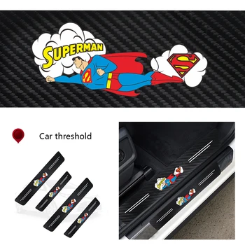 

Car Door Carbon Fiber Sticker Anti Scratch Decal Universal Protection Pad Threshold Anti Scratch Cover For superman car stickers