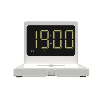 

Multifunction Wireless Chargers Alarm Clock 15W USB Night Light LED Digital Clock With Adjustable Brightness 115*107*91mm
