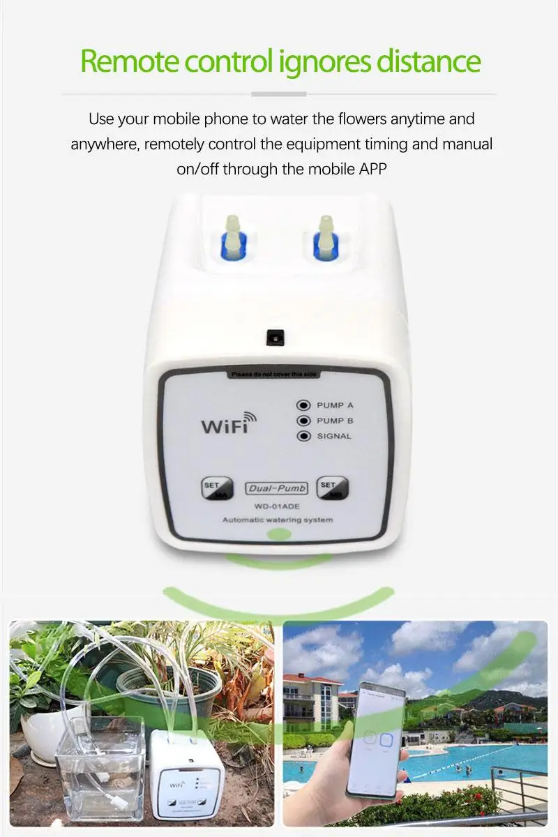 Home Orchard Garden WIFI Remote Control Double Pump 15/20 Pot Irrigation Set Intelligent Watering Device Automatic Drip Watering