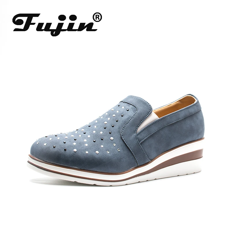 Fujin/женские туфли-лодочки на танкетке Кроссовки Обувь платформе и каблуке