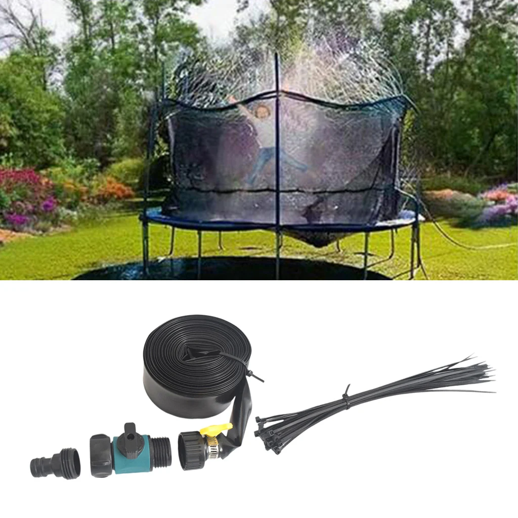 Trampoline Sprinkler for Kids Adults, Outdoor Trampoline Backyard Water Game Yard Sprinkler Fun Summer Toys Accessories Kit