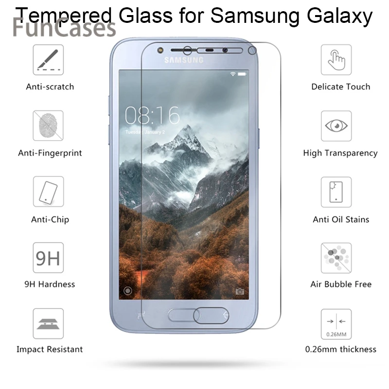 Tanques diapositiva tempered Glass protección de vidrio celular samsung galaxy j1 2016 templado 9h 