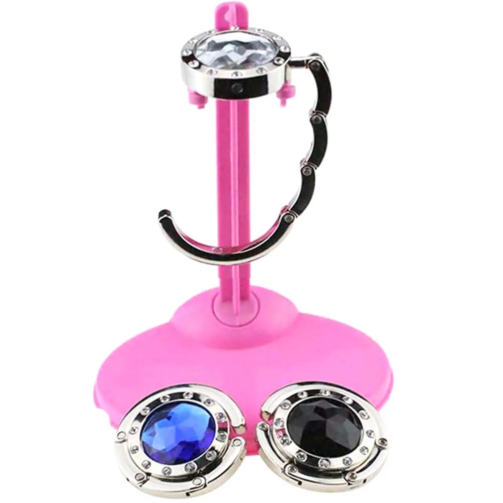 

Portable Folding Star Acrylic Crystal Alloy Purse Handbag Hook Round Bag Hook Hook At The Table Bag Accessories