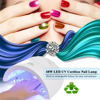 

48W LED UV Cordless Nail Lamp Rechargeable Nail Gel Dryer Machine LED Nail Lamp Fingernails Toenails Curing Equipment Nail Art