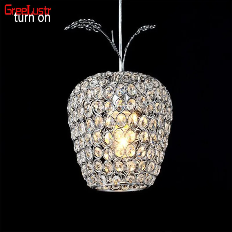 Lustres Apple Crystal Led подвесной светильник Luminarias проходной балкон хромированный