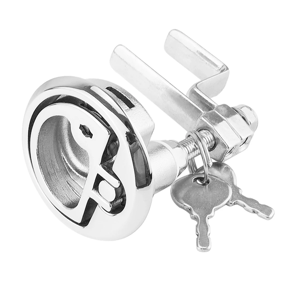 Marine Boat Hatch Latch Turning Lock Lift Handle Flush Mount Stainless Steel with Key