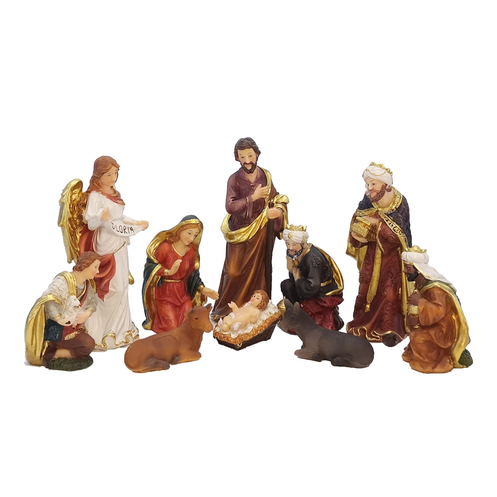 Zayton Statue Nativity Scene Set Christmas Crib Figurines Baby Jesus