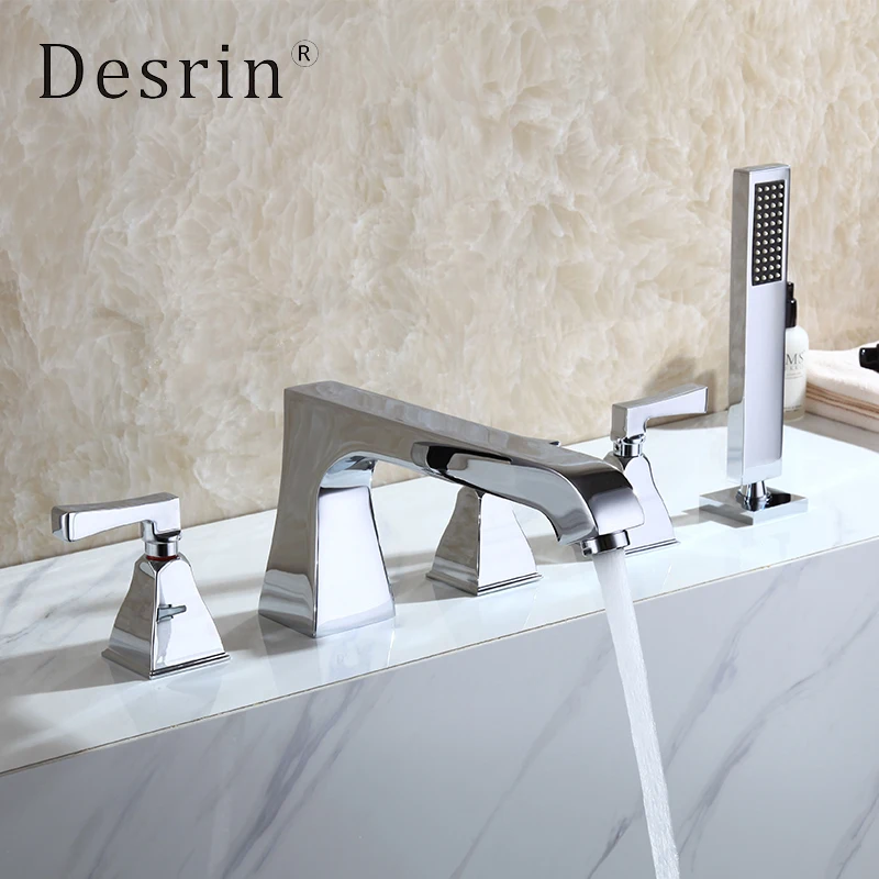 Brass Split Bathroom Shower Faucet With Extended Spout Bathtub Hot And Cold Water Hand Edge | Обустройство дома