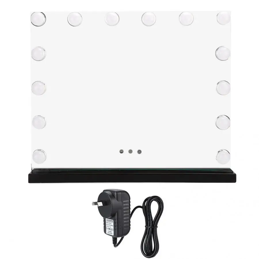 Black AU Plug 14LED тщеславие зеркало туалетный столик зеркало Косметика с подсветкой диммируемая лампа Регулируемая Яркость макияж зеркало огни - Цвет: Black AU Plug