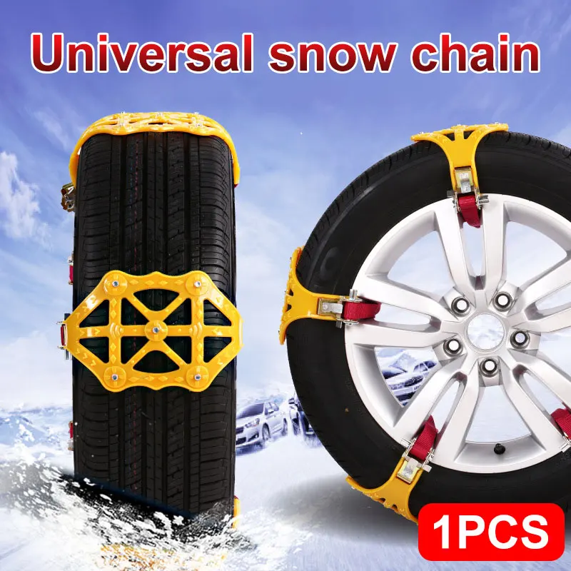 Snow Tire Belt Yellow Universal Snow Chain Easy Installation Anti-Skid Chains Thickened Vihecle Tyre