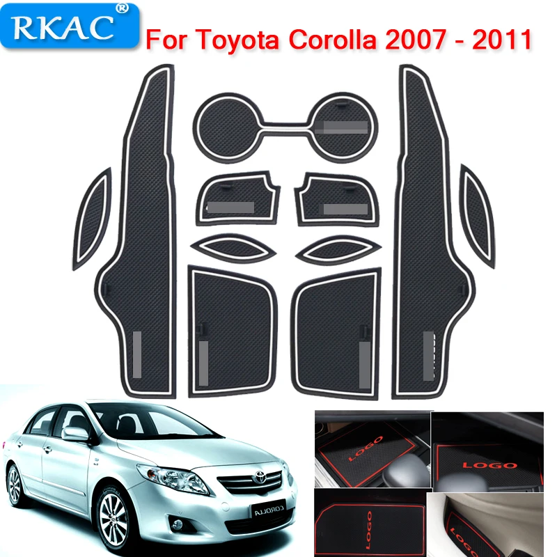 Нескользящий Резиновый коврик для Toyota Corolla 2007 2013 11 шт. 2008 2010 2011 E140 E150|Автомобильные