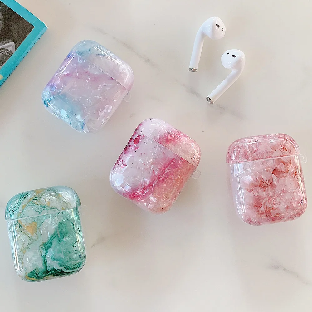 Чехол для наушников AirPods 2 1 цветная текстура мягкий однотонный защитный чехол Coque