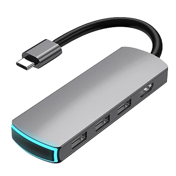 

6-In-1 USB Hub to Type C Data Hub With 6-Port 3 USB 3.0 + 4K HDMI +3.5MM o + Type C PD Quick Charging