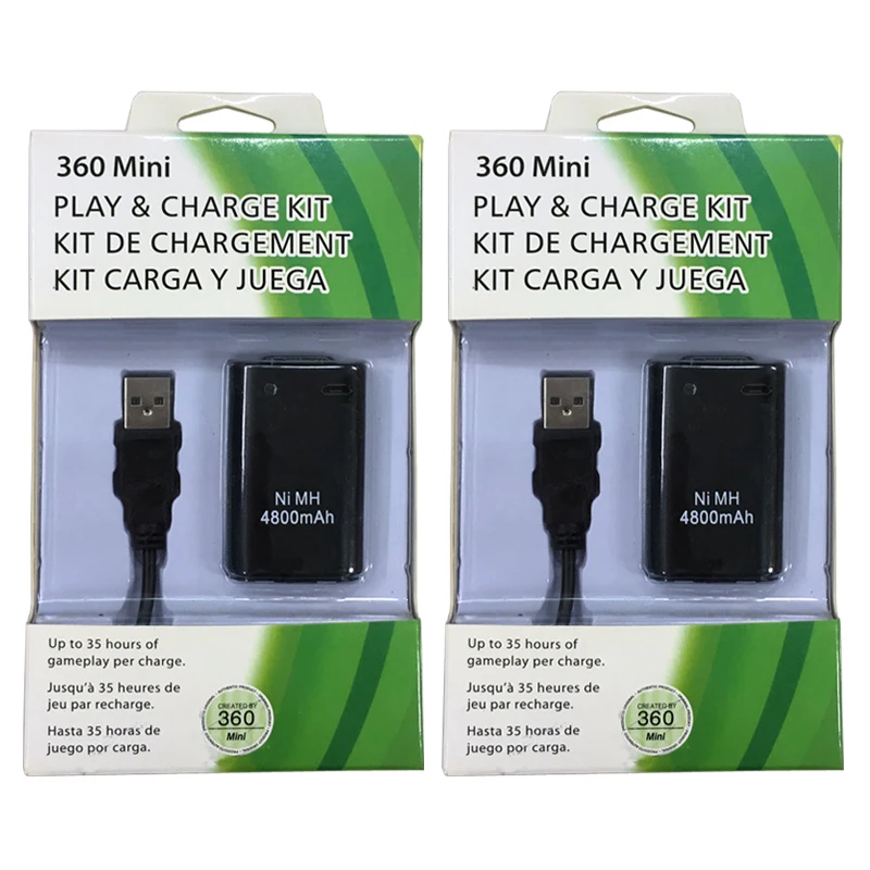 Беспроводная аккумуляторная батарея 2*360 мАч с USB-кабелем для зарядки Xbox 4800 |