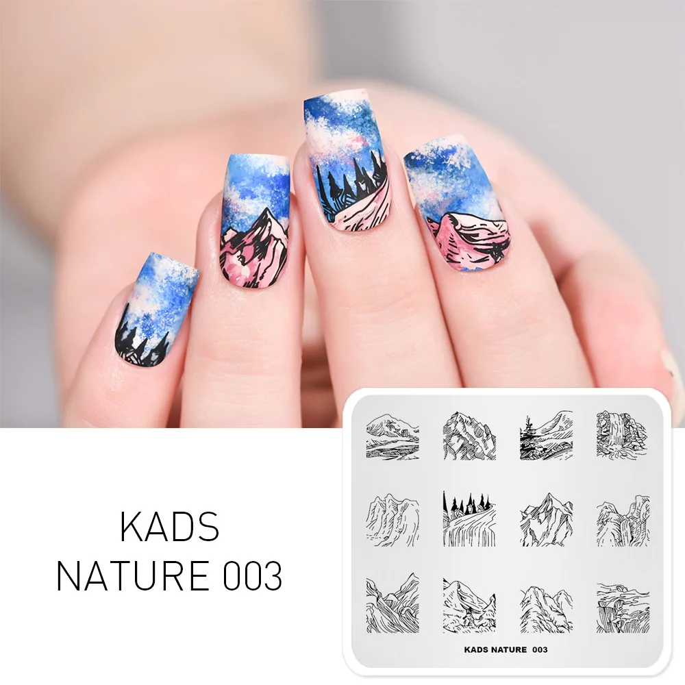 Для весенних ногтей штамповки пластин строительство и цветочный образ дизайн ногтей шаблон штамп пластины 46 выбор дизайна штамп - Цвет: Nature 003