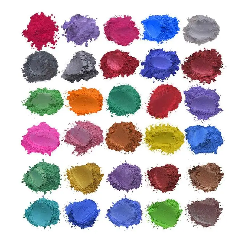 30colors Макияж перламутровые пигменты оптом слюдяной пигмент здоровый натуральный для смолы ванны бомба макияж и дизайн ногтей - Цвет: 30colors