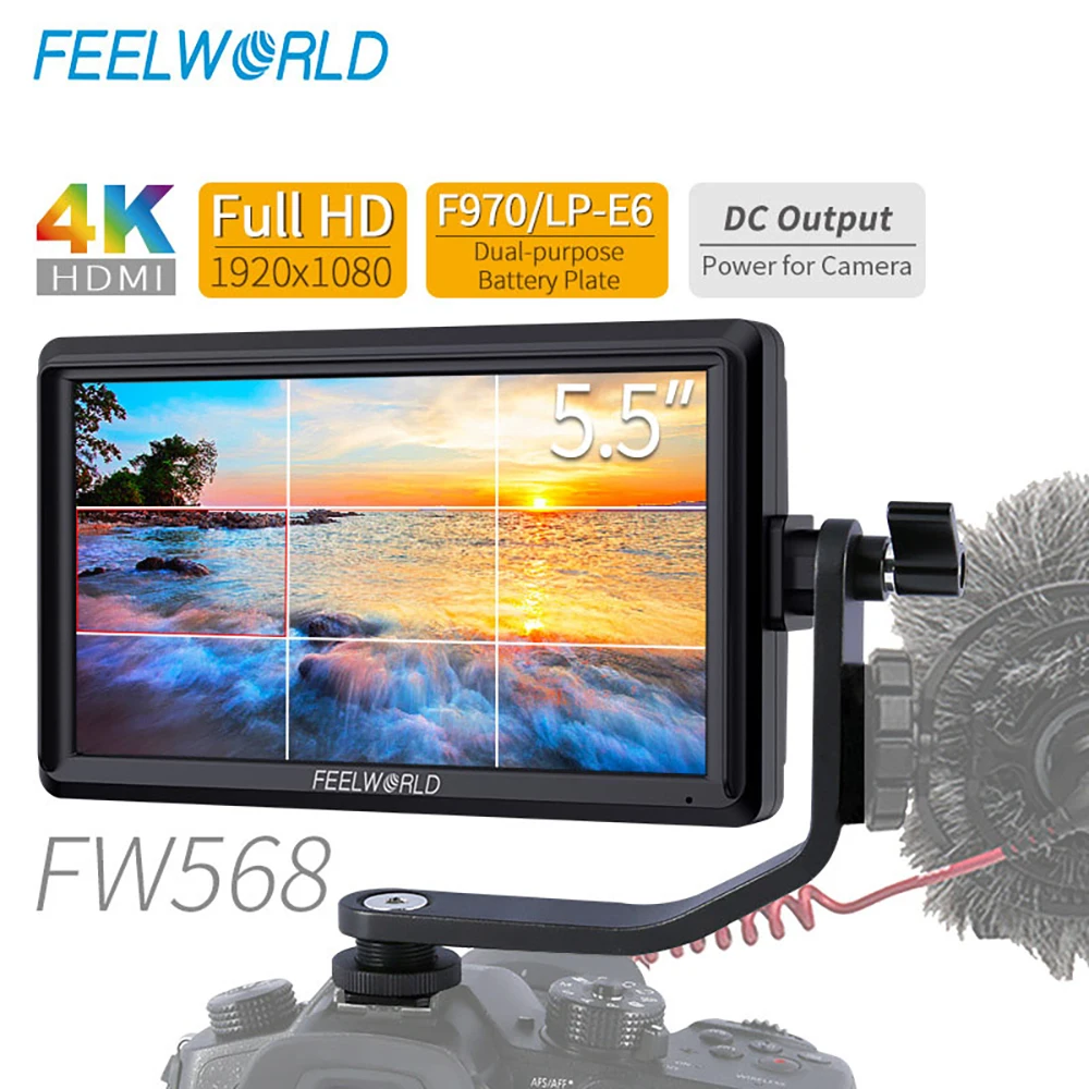 FEELWORLD FW568 4K Monitor 5.5 inch Camera Field DSLR Monitor Full HD 4K 1920x1080 Video for Sony Nikon Canon HDMI-compatible FEELWORLD FW568 4K Monitor 5.5 inch Camera Field DSLR Monitor Full HD 4K 1920x1080 Video for Sony Nikon Canon HDMI-compatible