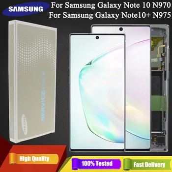 

Original SUPER AMOLED Display For Samsung Galaxy Note 10 lcd N970F Note10+ N975F Digitizer screen repair parts Assembly + frame