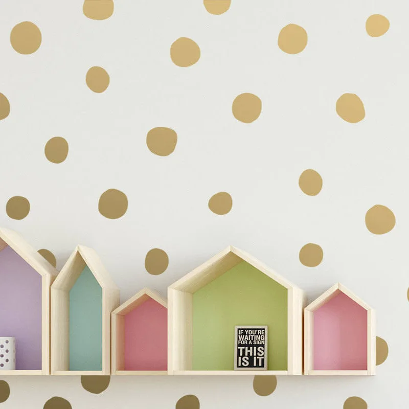 124Pcs Hand Drawn Polt Dots Wall Sticker Baby Nursery Kids Room  Irregular Polka Dot Wall Decal Bedroom Vinyl Home Decor (2)