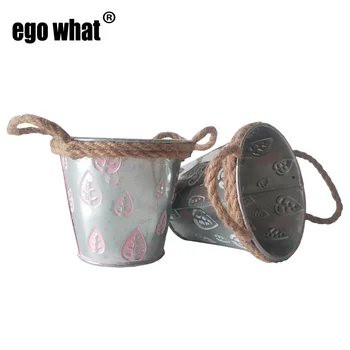 

4Pcs/Lot D10xH9CM Easet Egg Pot Storage Box Decor Vase Flower Tub Metal Leaf Pattern