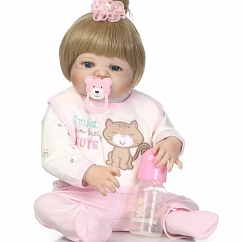 

HOT 22 inch Reborn Baby Doll Soft Cloth Body 55 cm Alive Reborn dolls Boneca Accompanying toys for boys and girls