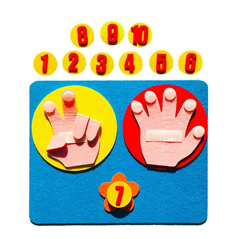 Детские математические игрушки отсчет пальцев 1 10 нетканый детский сад Обучение
